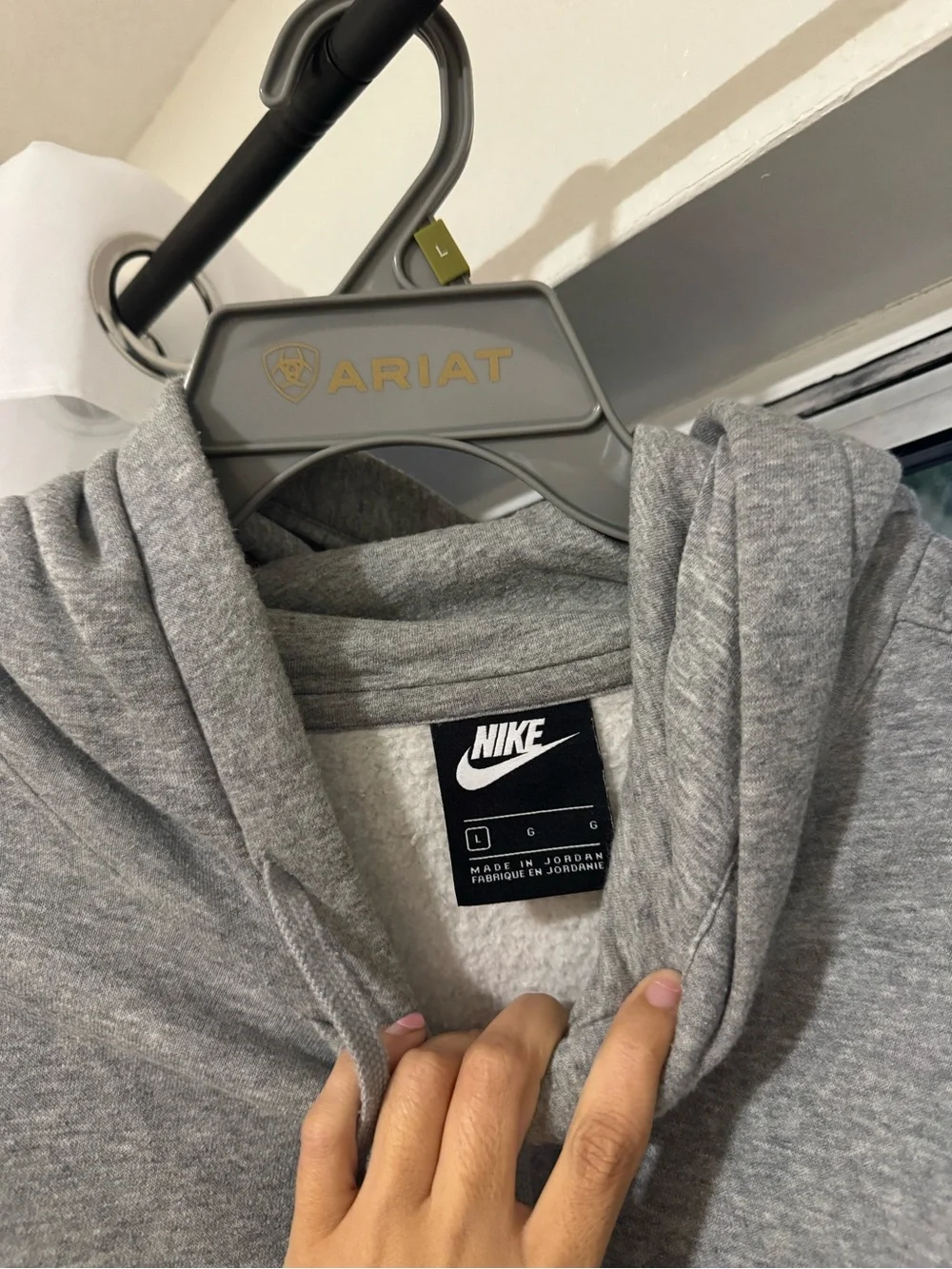 Nike Gray Heather Pullover Hoodie with Small White Swoosh